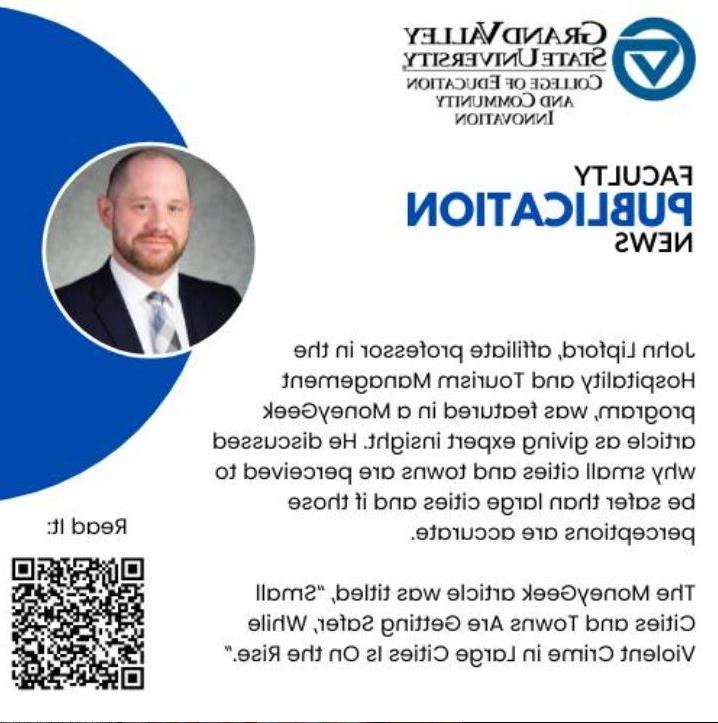 John Lipford, Affiliate Professor, contributes to article on the safety of small cities